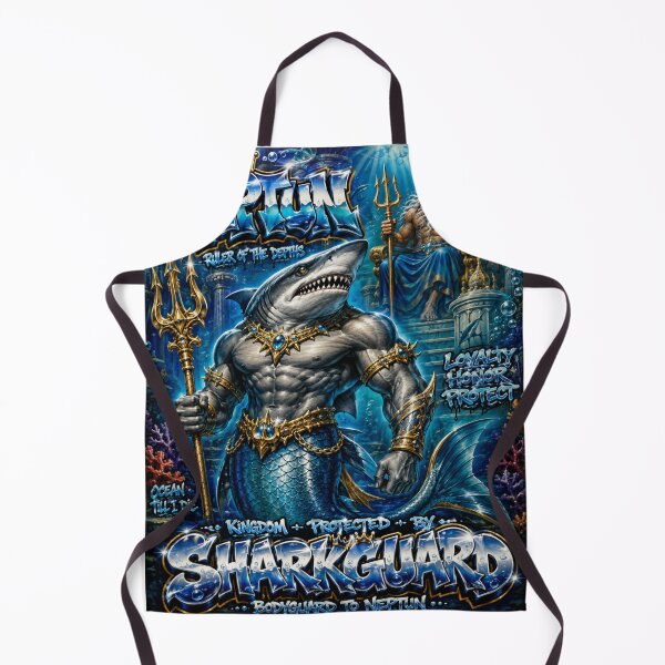 Item preview, Shark Merman – Neptune’s Ocean Guardian | 90s Airbrush Fantasy designed and sold by Kilian Luc.