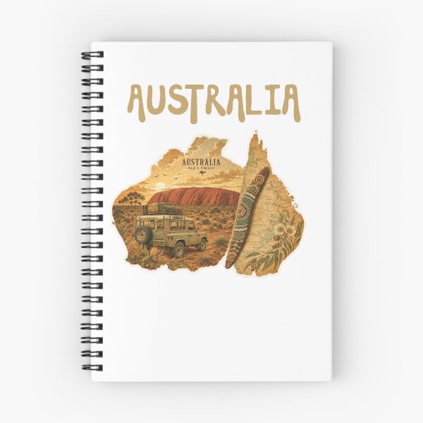 Item preview, vintage Australian Outback Map with Uluru Adventure designed and sold by RiderSpoon.