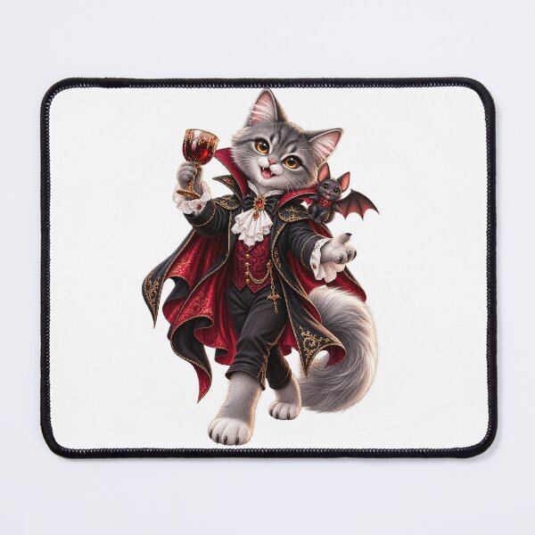 Item preview, Elegant Vampire Cat Halloween Costume Watercolor Art designed and sold by CSterling11.