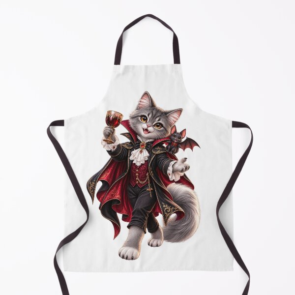 Item preview, Elegant Vampire Cat Halloween Costume Watercolor Art designed and sold by CSterling11.