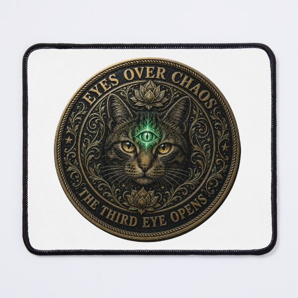 Item preview,  The Third Eye Opens – Emerald Third Eye Cat Medallion designed and sold by Eyes Over Chaos .