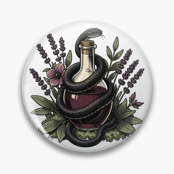 Item preview, The Apothecary’s Familiar – Snake and Poison Bottle designed and sold by mrshadow113.