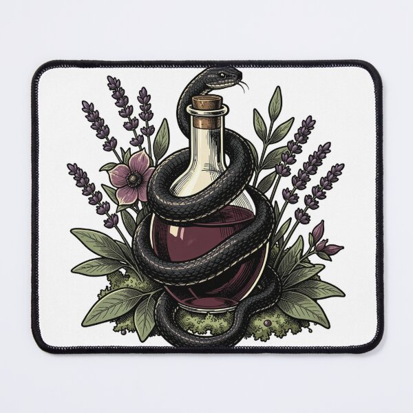 Item preview, The Apothecary’s Familiar – Snake and Poison Bottle designed and sold by mrshadow113.