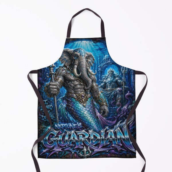 Item preview, Elephant Merman – Neptune’s Ocean Guardian | 90s Airbrush Fantasy designed and sold by Kilian Luc.