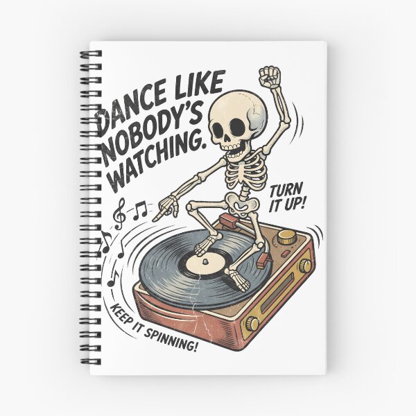 Item preview, Skeleton Dancing on Vintage Record Player Dance Like Nobodys Watching Graphic designed and sold by MisteryDesigner.