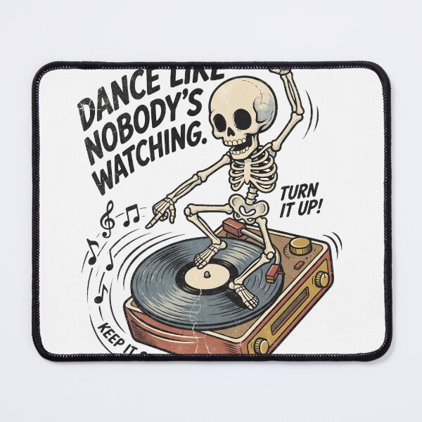 Item preview, Skeleton Dancing on Vintage Record Player Dance Like Nobodys Watching Graphic designed and sold by MisteryDesigner.
