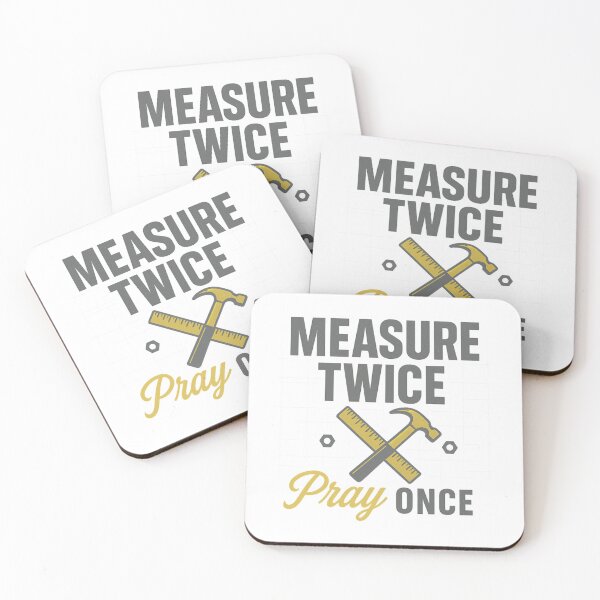 Item preview, Measure Twice Pray Once – Christian Tradesman Faith Tool Design designed and sold by SoulThread Studio.