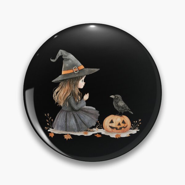 Item preview, Little Witch and Crow on Pumpkin designed and sold by ilkansiturikman.