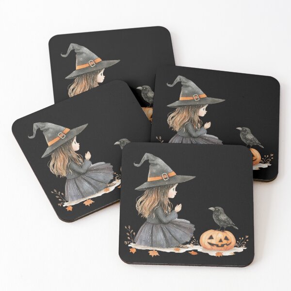 Item preview, Little Witch and Crow on Pumpkin designed and sold by ilkansiturikman.