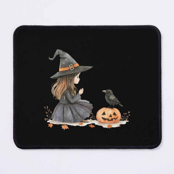Item preview, Little Witch and Crow on Pumpkin designed and sold by ilkansiturikman.