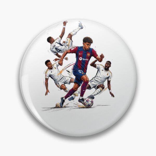 Item preview, Lamine Yamal Dribbling Real Madrid Players Illustration Art designed and sold by annaarthk.
