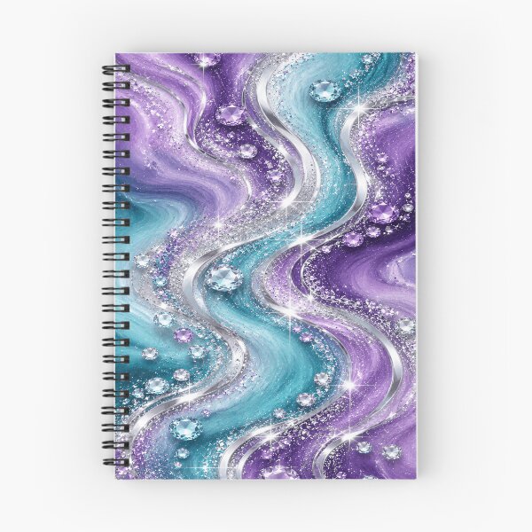 Item preview, Lavender Turquoise Silver Crystal Glitter Waves designed and sold by Lily Lola.