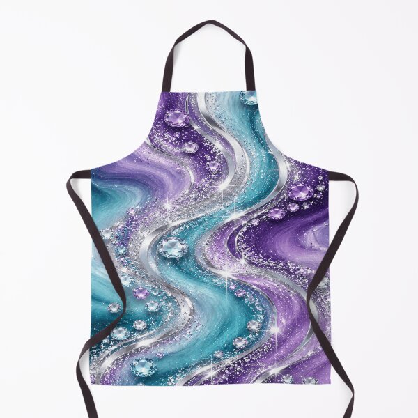 Item preview, Lavender Turquoise Silver Crystal Glitter Waves designed and sold by Lily Lola.