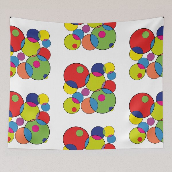 Item preview, Colored Geometric Pattern with Overlapping Circles designed and sold by AndysTeeShop.