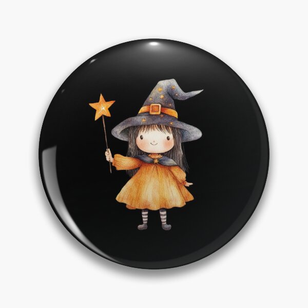 Item preview, Cute Little Witch with Wand designed and sold by ilkansiturikman.