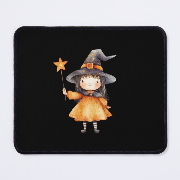 Item preview, Cute Little Witch with Wand designed and sold by ilkansiturikman.