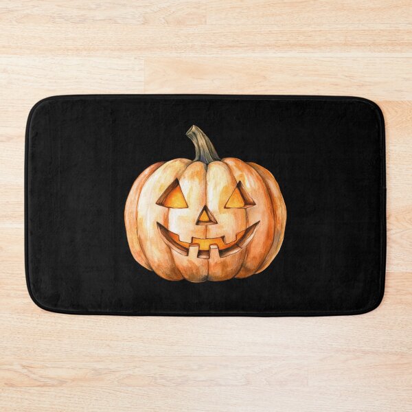 Item preview, Smiling Jack-o'-Lantern on Black Background designed and sold by ilkansiturikman.