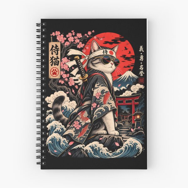 Item preview, Japanese Samurai Cat with Katana and Mount Fuji designed and sold by Fragy72.