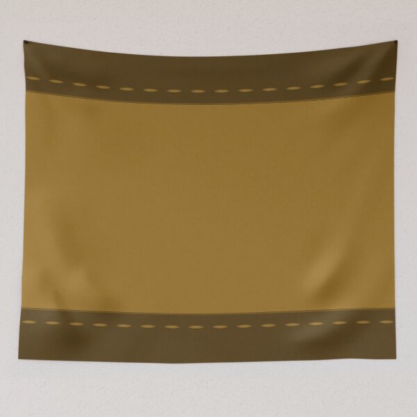 Item preview, A simple design divided into a light brown and dark brown background with a brown thread stitch horizontally from above and below designed and sold by Cherevan.