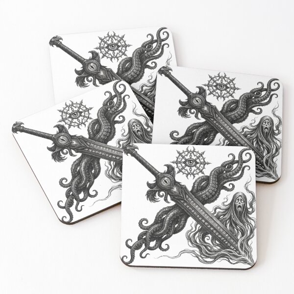 Item preview, Monochrome Hexblade Warlock Sword - Black and White DND Art designed and sold by Genkiess.