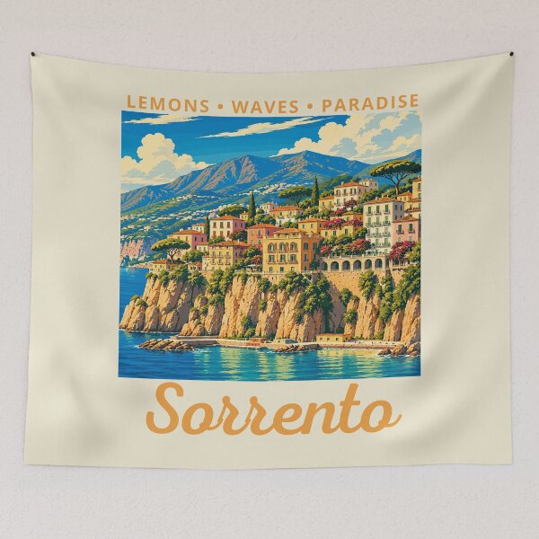 Item preview, Sorrento (Campania) in Italy, Vintage Art Travel Landscape designed and sold by MaateoDesign.