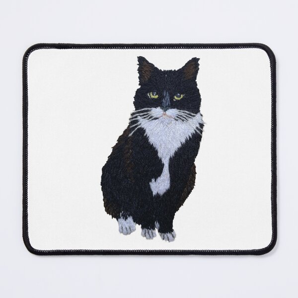 Item preview, Tuxedo cat- Bicolor cat-Moo cat-handembroidered designed and sold by Alsa.handembroidery.