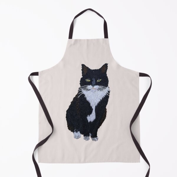 Item preview, Tuxedo cat- Bicolor cat-Moo cat-handembroidered designed and sold by Alsa.handembroidery.