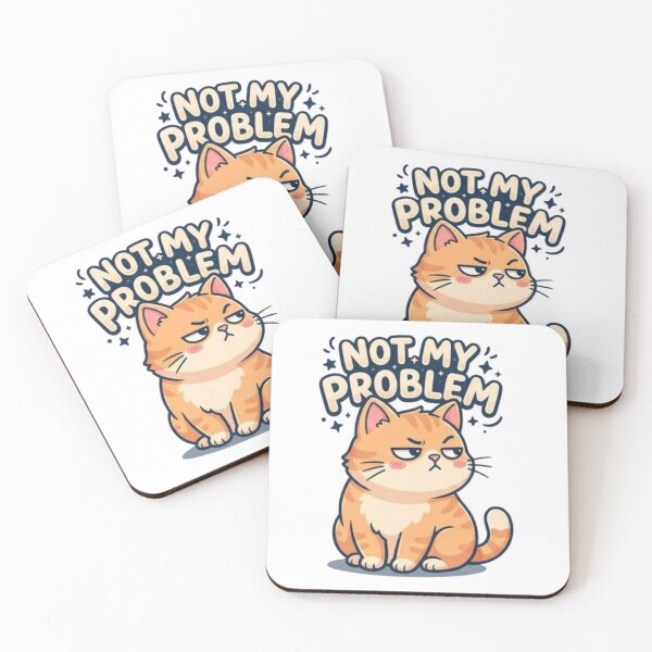 Item preview, Not My Problem Cat – Funny Grumpy Orange Cat Sarcastic Kawaii Cat Lover Gift designed and sold by PrintforDesign.