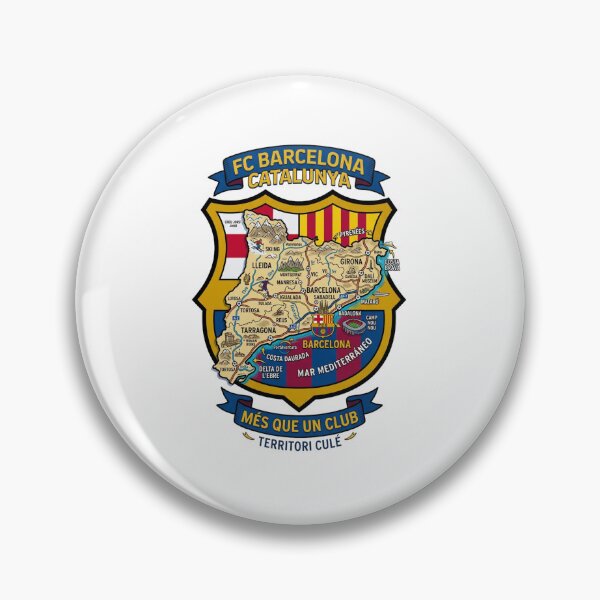 Item preview, FC Barcelona Catalunya Map Crest Crest Art Illustrated Football Gift designed and sold by annaarthk.