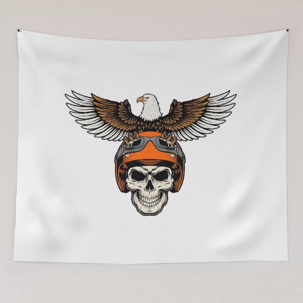 Item preview, Biker Skull with Eagle Helmet Crest designed and sold by interdesigner.