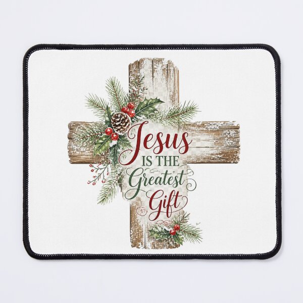 Item preview, Jesus Is the Greatest Gift Christian Christmas Cross Design designed and sold by Illustrated Faith.