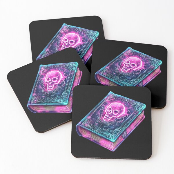Item preview, Neon Skull on Mystical Book designed and sold by ilkansiturikman.