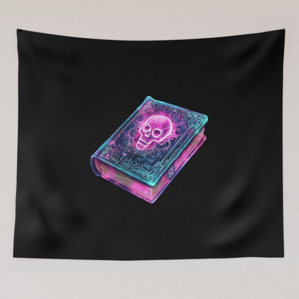 Item preview, Neon Skull on Mystical Book designed and sold by ilkansiturikman.