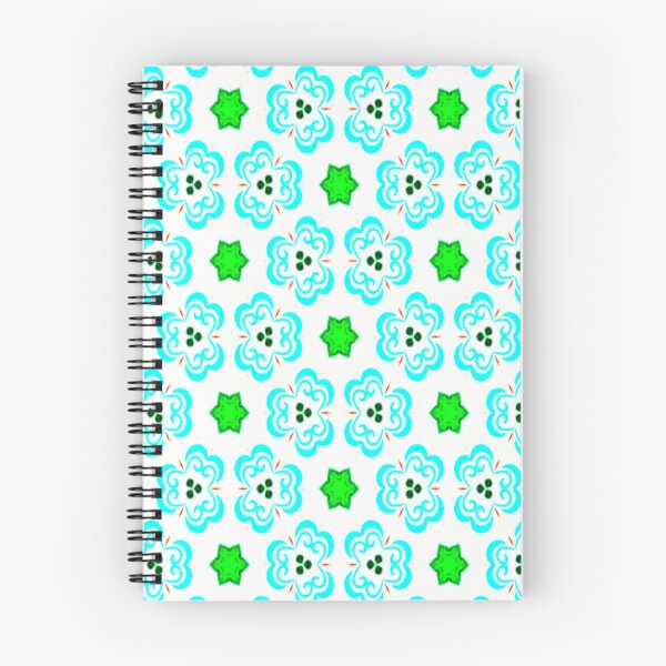 Item preview, Turquoise Blooms & Green Stars designed and sold by PoloPrintsUK.
