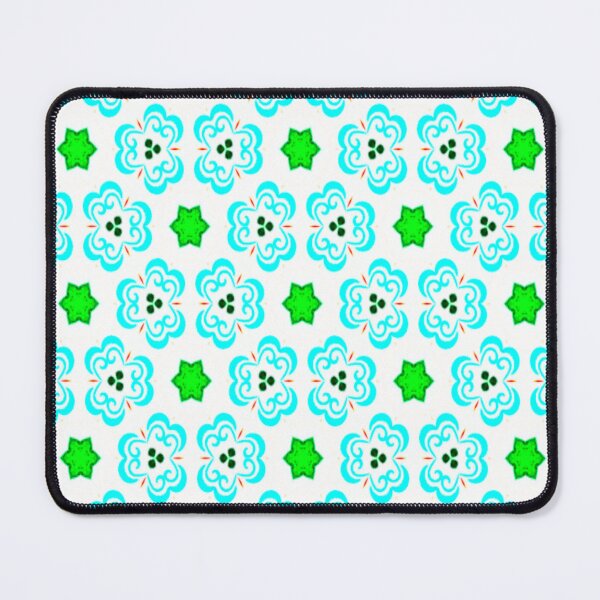 Item preview, Turquoise Blooms & Green Stars designed and sold by PoloPrintsUK.