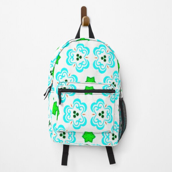 Item preview, Turquoise Blooms & Green Stars designed and sold by PoloPrintsUK.