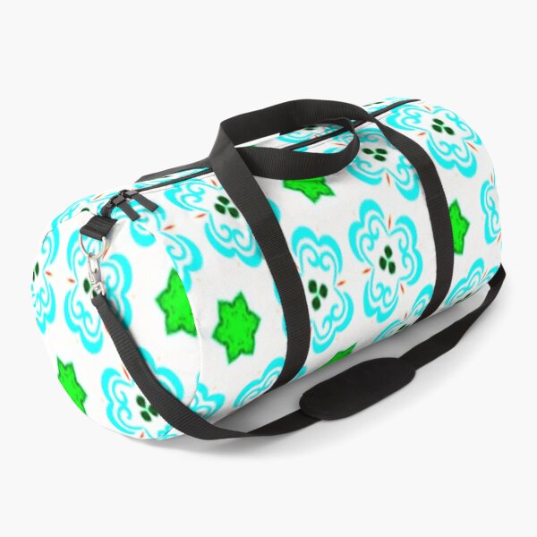 Item preview, Turquoise Blooms & Green Stars designed and sold by PoloPrintsUK.