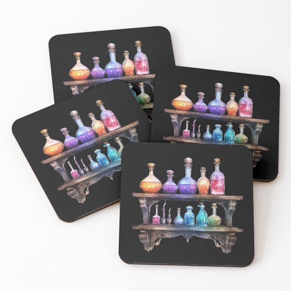 Item preview, Colorful Potion Bottles on Shelf designed and sold by ilkansiturikman.
