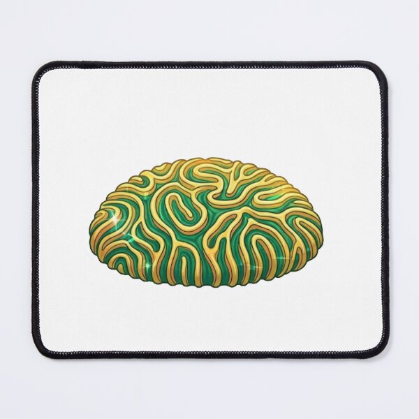 Item preview, Platygyra Maze Brain Coral Green Gold Reef Art designed and sold by KenworksDigital.