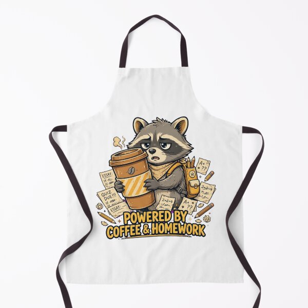 Item preview, Powered by Coffee and Homework Funny Raccoon Student Shirt designed and sold by Penguin Mood .