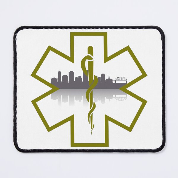 Item preview, City of Rockford Skyline EMS Star of Life (White Background) designed and sold by FireEMSDesigns.