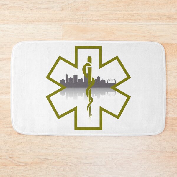 Item preview, City of Rockford Skyline EMS Star of Life (White Background) designed and sold by FireEMSDesigns.
