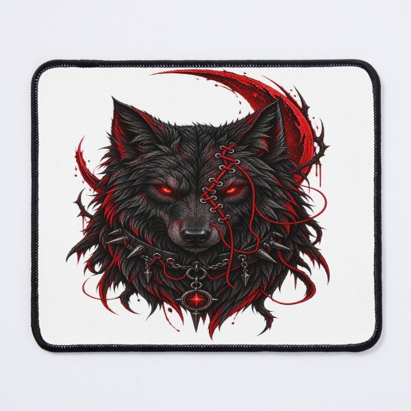 Item preview, Gothic Stitched Wolf Head designed and sold by Crowstitch.