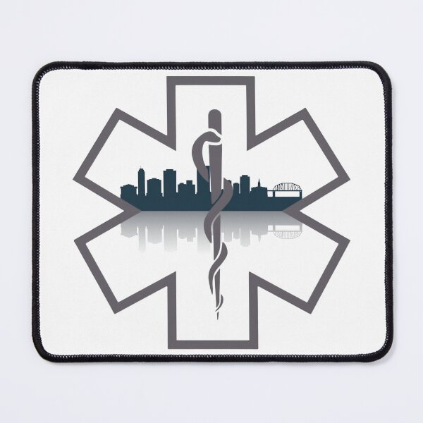 Item preview, City of Rockford Skyline EMS Star of Life (White Background) designed and sold by FireEMSDesigns.