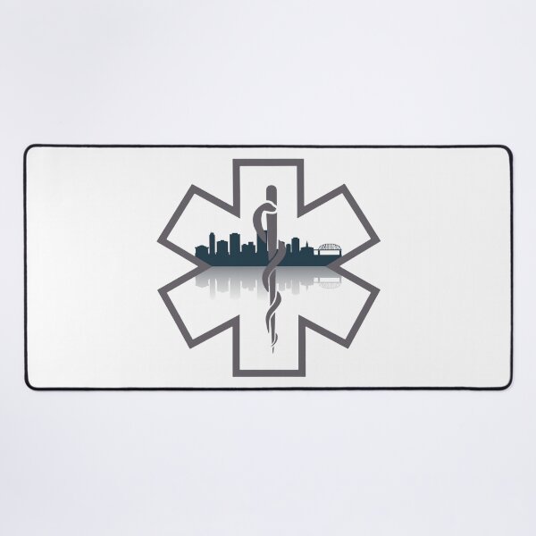 Item preview, City of Rockford Skyline EMS Star of Life (White Background) designed and sold by FireEMSDesigns.
