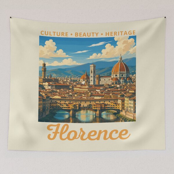 Item preview, Florence (Tuscany) in Italy, Vintage Art Travel Landscape designed and sold by MaateoDesign.