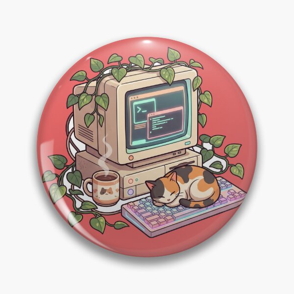 Item preview, Retro Cyberpunk Cat Desk Setup designed and sold by Master4art.