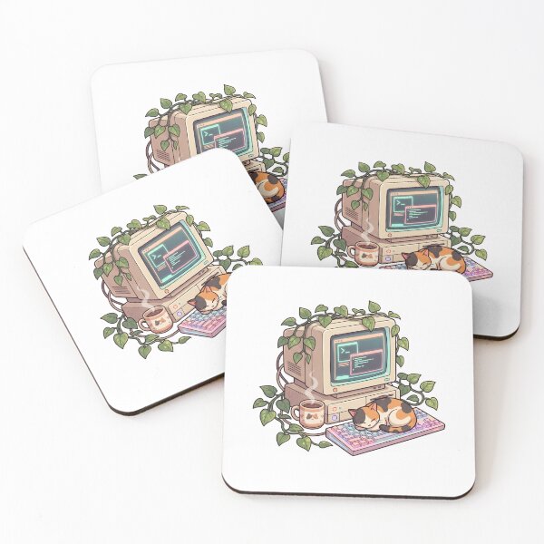 Item preview, Retro Cyberpunk Cat Desk Setup designed and sold by Master4art.