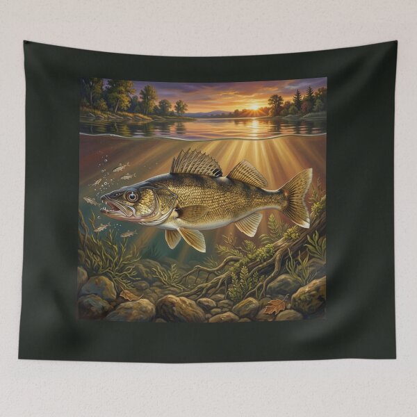 Item preview, Walleye Illustration – Freshwater Legends Fishing Art designed and sold by Northbound Trail.