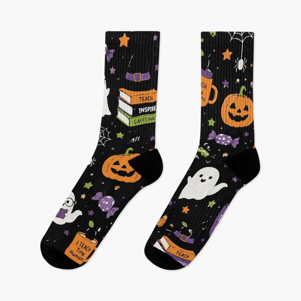 Item preview, Cute Halloween Teacher Pattern Ghosts Books Pumpkins designed and sold by Sunday.Supply.
